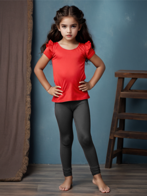 Black Girls' Cotton Lycra Stretchable Leggings – Soft, Comfortable & Stylish