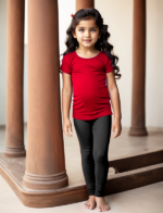 Girls' Bottle Green Cotton Lycra Stretchable Leggings – Soft, Comfortable & Stylish