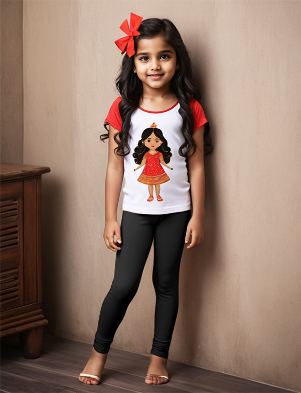 Black Girls' Cotton Lycra Stretchable Leggings – Soft, Comfortable & Stylish