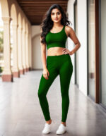 Bottle Green Women's Cotton Lycra Churidar Leggings – Perfect Fit, Ultra-Soft & Stretchable