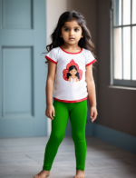 Girls' Bottle Green Cotton Lycra Stretchable Leggings – Soft, Comfortable & Stylish