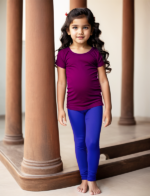 Girls' Navy Blue Cotton Lycra Stretchable Leggings – Soft, Comfortable & Stylish