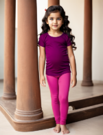 Girls' Pink Cotton Lycra Stretchable Leggings – Soft, Comfortable & Stylish