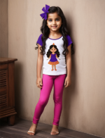 Girls' Pink Cotton Lycra Stretchable Leggings – Soft, Comfortable & Stylish
