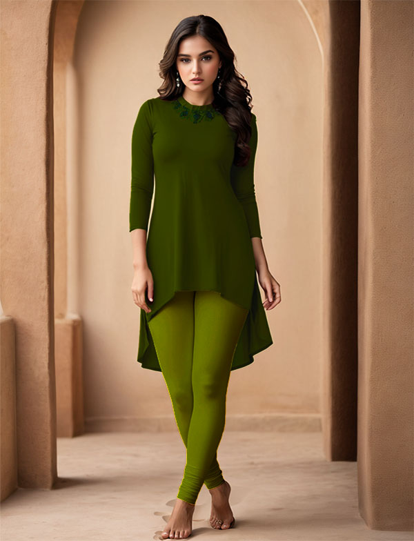 Mehendi Women's Cotton Lycra Churidar Leggings – Perfect Fit, Ultra-Soft & Stretchable