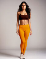 Orange Women's Cotton Lycra Churidar Leggings – Perfect Fit, Ultra-Soft & Stretchable