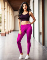 Pink Women's Cotton Lycra Churidar Leggings – Perfect Fit, Ultra-Soft & Stretchable