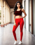 Red Women's Cotton Lycra Churidar Leggings – Perfect Fit, Ultra-Soft & Stretchable