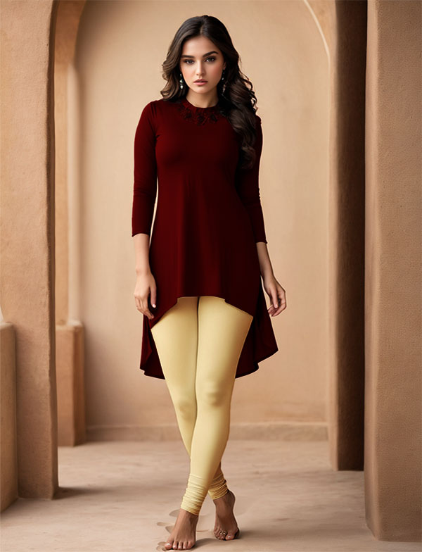 Skin Women's Cotton Lycra Churidar Leggings  – Perfect Fit, Ultra-Soft & Stretchable